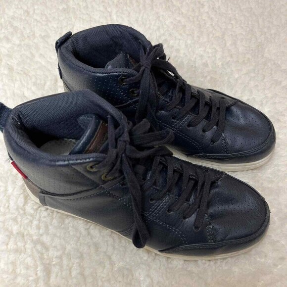 Levi's Boys‎ Shoes High Top Sneakers Size 5 Blue Logo Tag Synthetic Materials - Picture 2 of 9